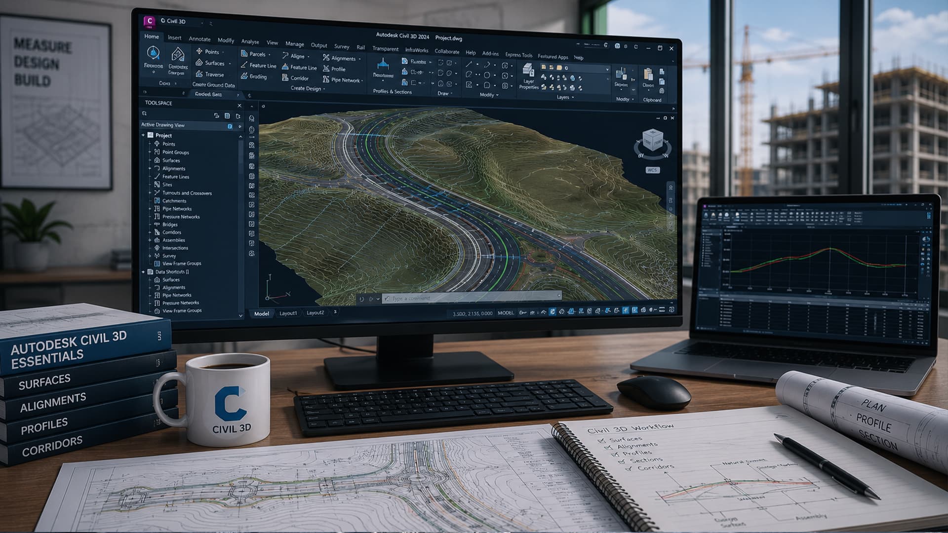 أساسيات برنامج CIVIL3D